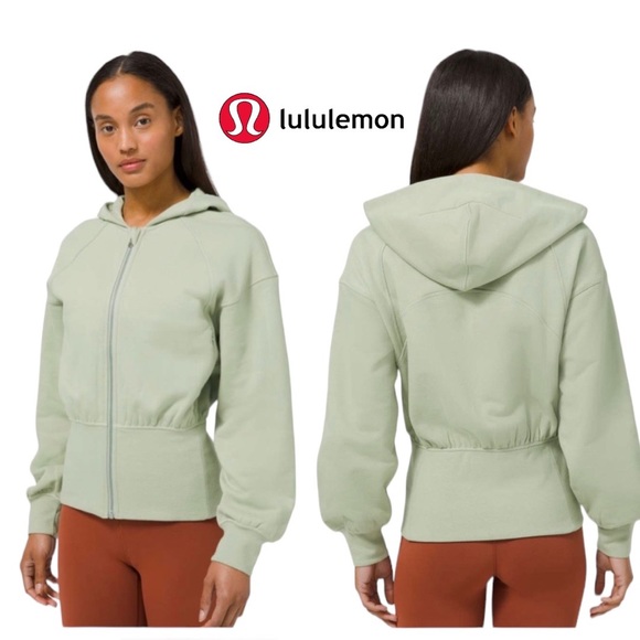 lululemon athletica Tops - Lululemon Hugged-Waist Cotton Zip Hoodie Size 2